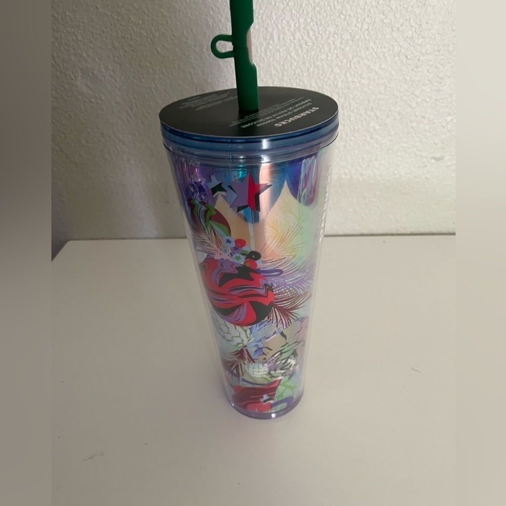 STARBUCKS Rose Straw Topper Christmas holiday 2023 cold cup tumbler 24 oz - Picture 7 of 8